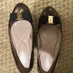 Salvatore Ferragamo Brown and Black Flats